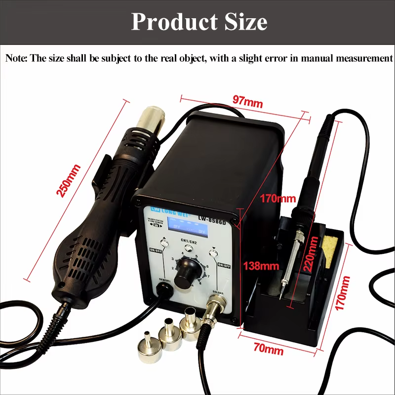 LW-8586D 2 in 1 750W Hot Air G - огляд і ціна 2 In 1 Soldering Rework Station 750W