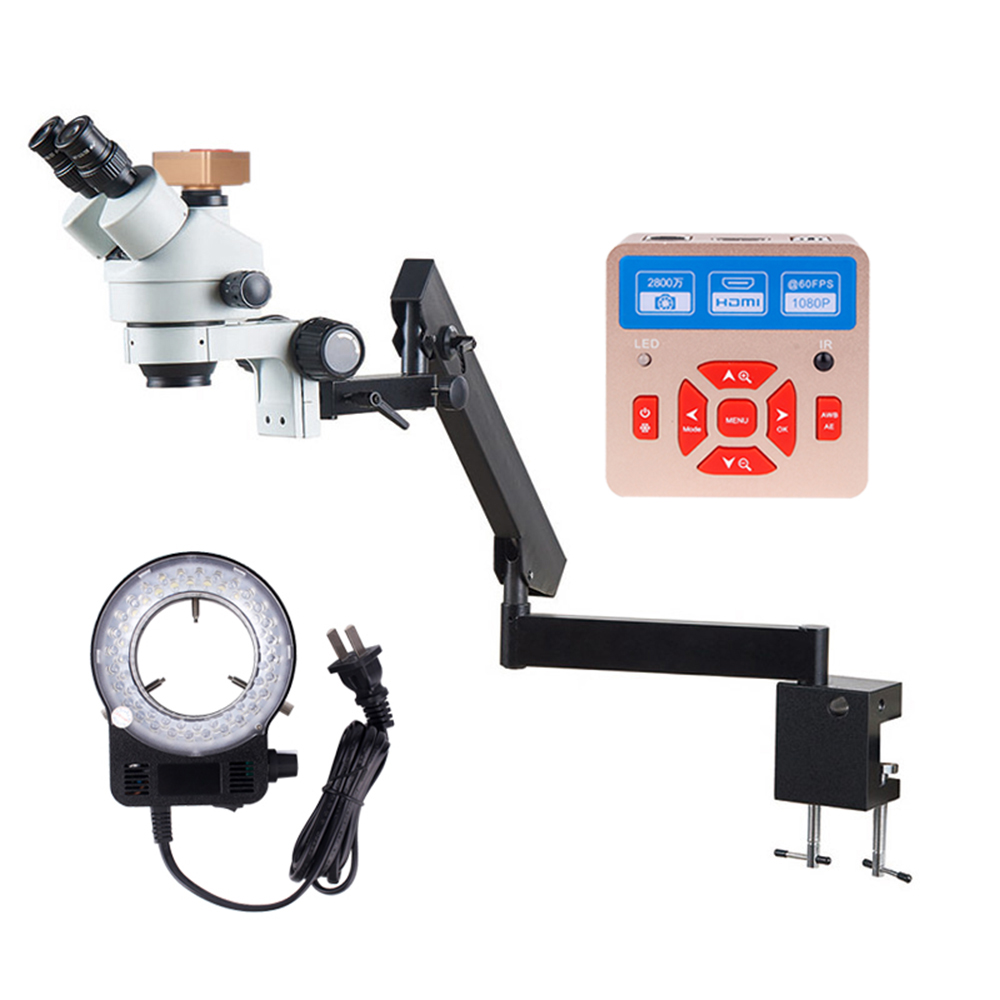 Flexible Arm Fixation Clamp Mi - огляд і ціна Trinocular Stereo Microscope 7X-45X