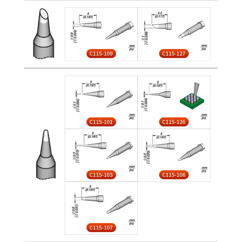 Original JBC C115 Cartridges S - огляд і ціна C115 Nano Soldering Iron Station
