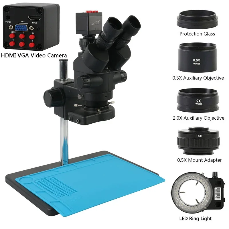 1080P 2K 4K 36MP VGA HDMI Type - огляд і ціна Trinocular Stereo Microscope 7X-45X