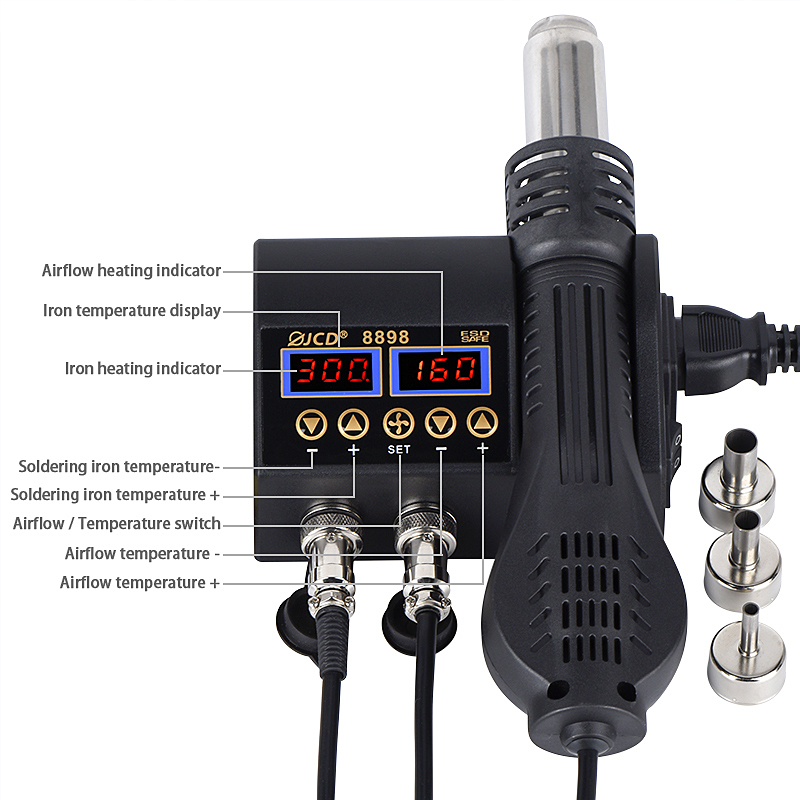 2 in 1 750W Hot Air Gun LCD Di - огляд і ціна 2 In 1 Soldering Rework Station 750W