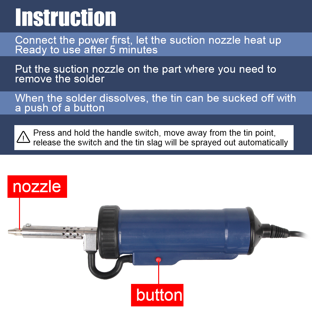 Tin Sucker Vacuum with 3 Sucti - огляд і ціна Desoldering Pump Electric Vacuum Station