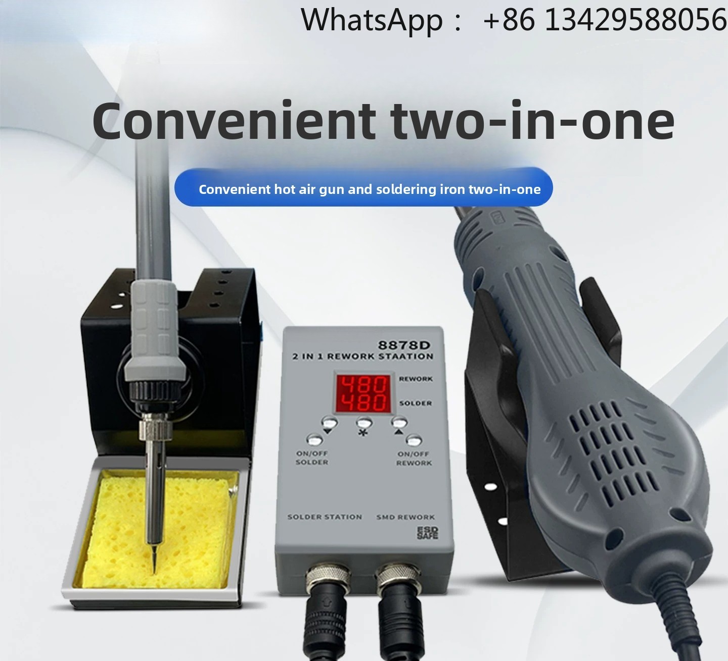 8878D 2-in-1 Rework Station –  - огляд і ціна 2 In 1 Soldering Rework Station 750W