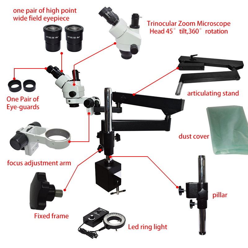 Flexible Moving Articulated Ar - огляд і ціна Articulating Arm Boom Stand Microscope