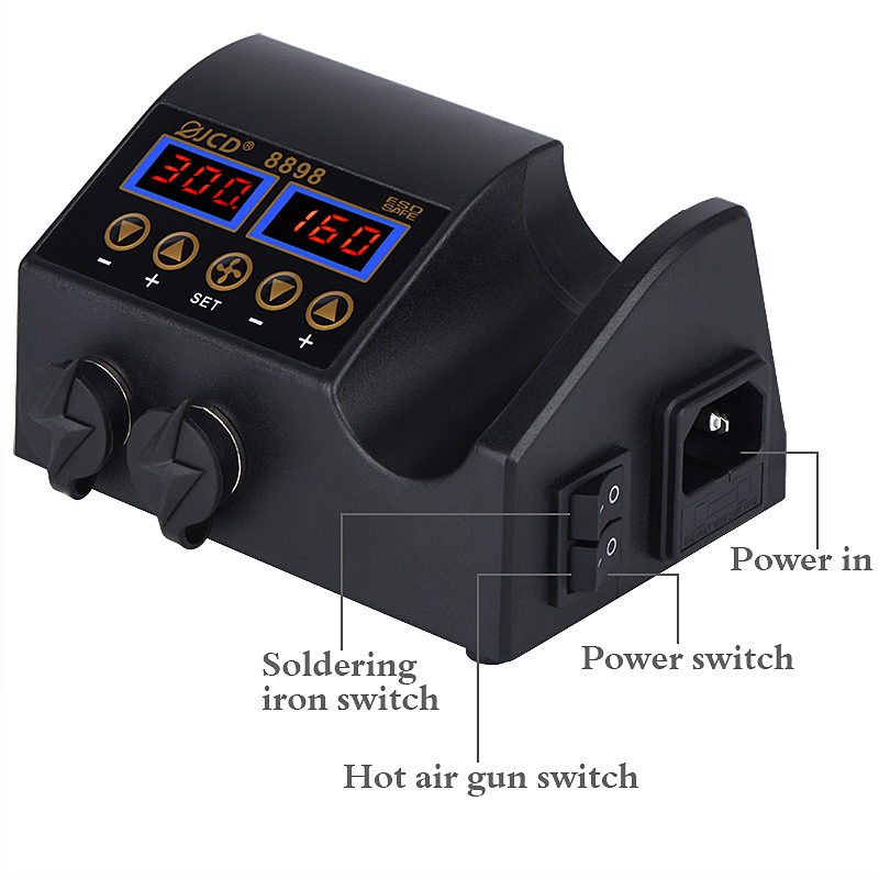 JCD 8898‑16 750W 2‑in‑1 LCD Di - огляд і ціна 2 In 1 Soldering Rework Station 750W