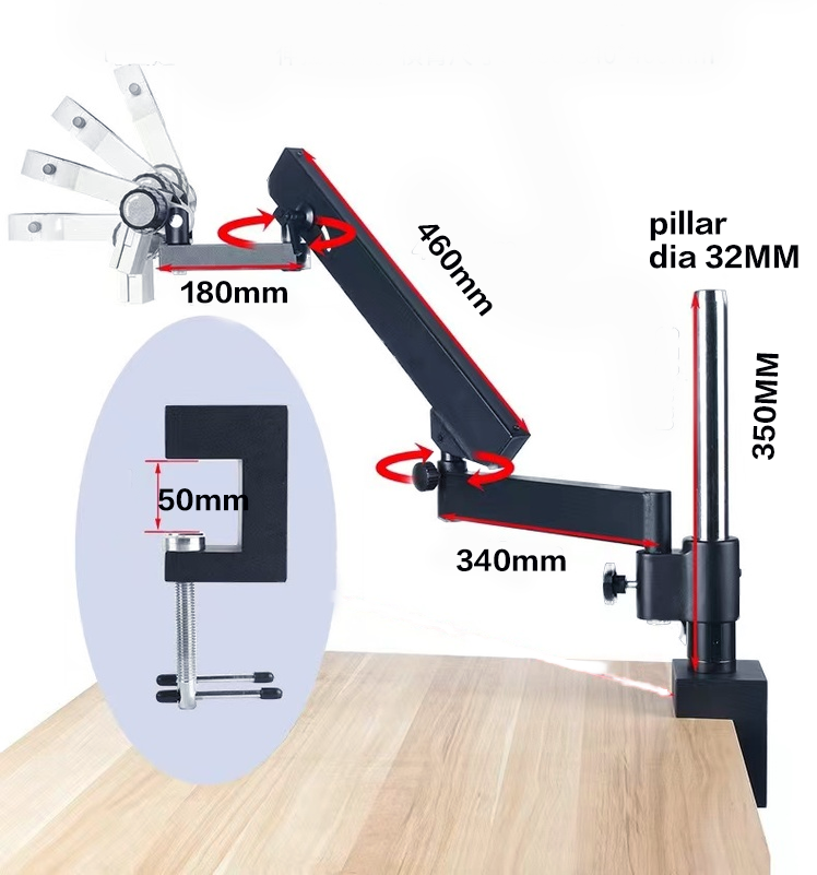 Flexible Articulated Arm Large - огляд і ціна Articulating Arm Boom Stand Microscope