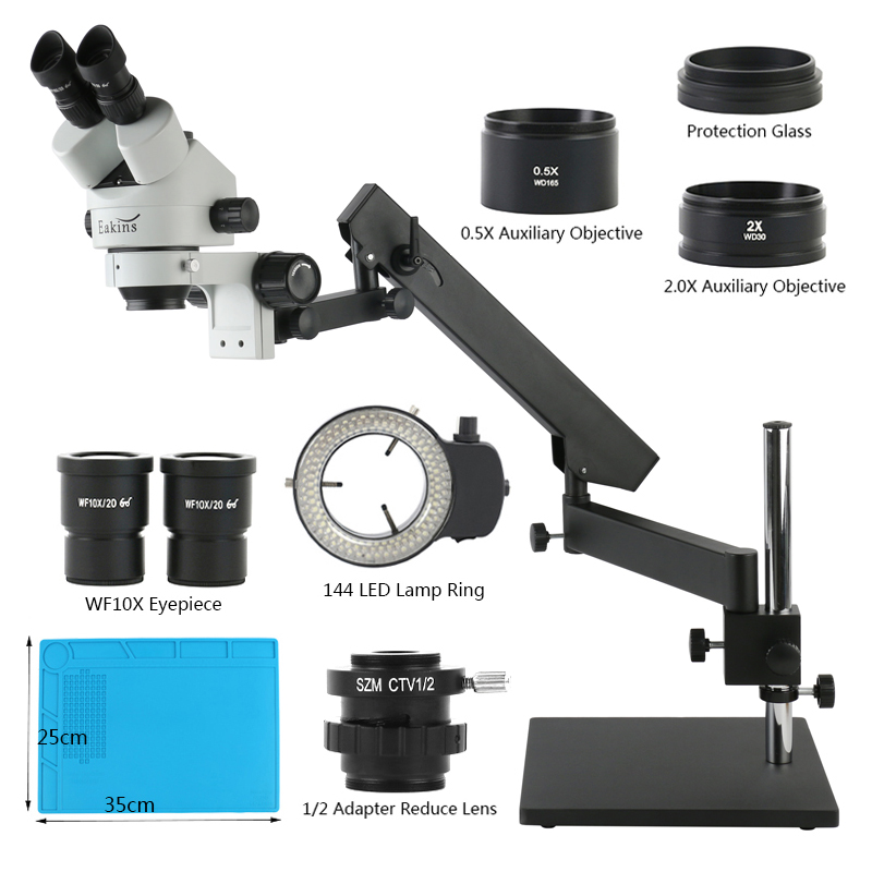 Articulating Arm Desktop Base  - огляд і ціна Trinocular Stereo Microscope 7X-45X