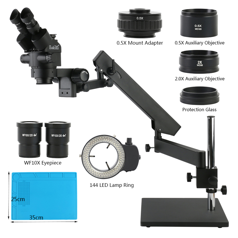 Articulating Arm Desktop Base  - огляд і ціна Trinocular Stereo Microscope 7X-45X