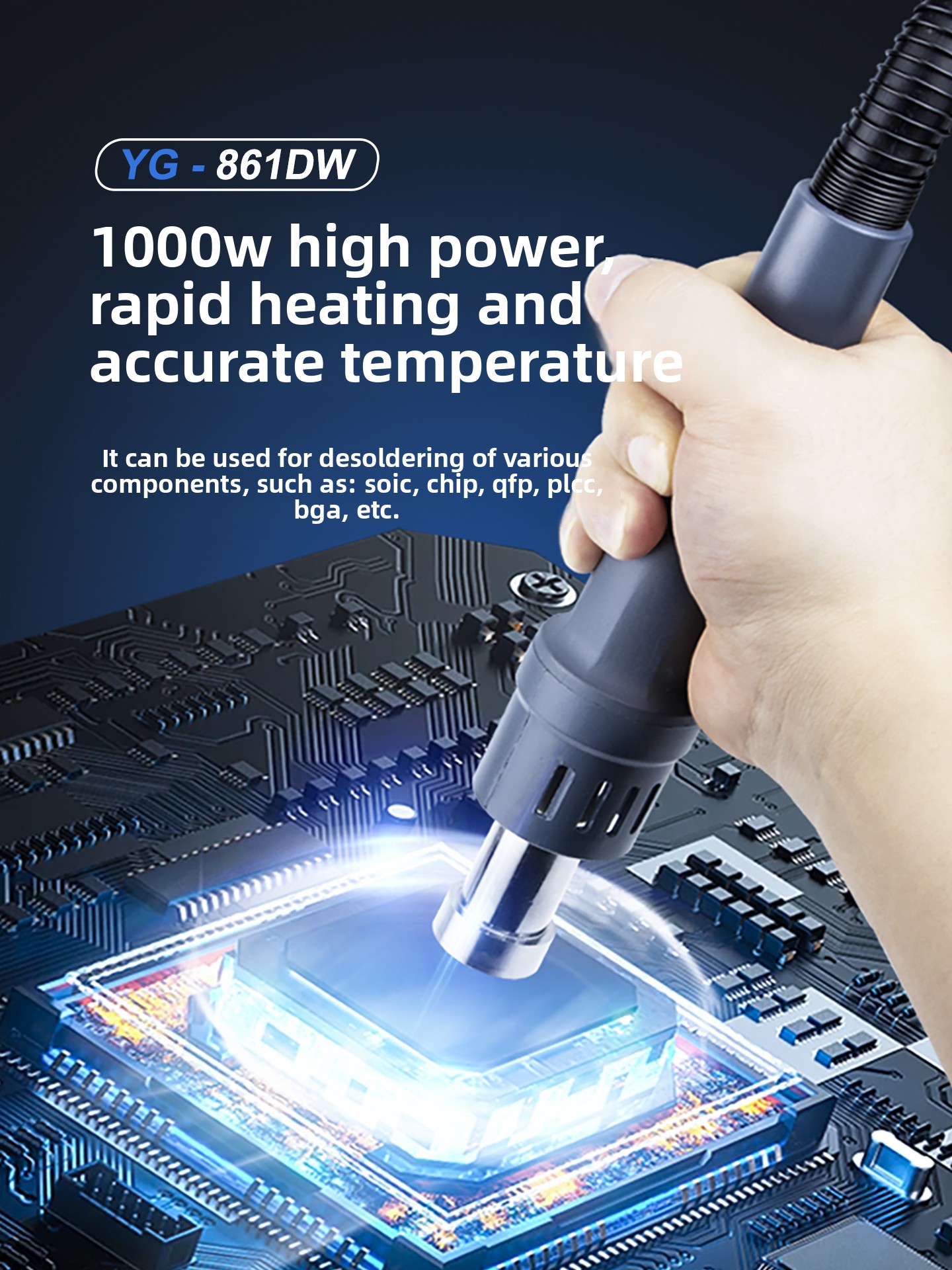 861DW 1000W Industrial Hot Air - огляд і ціна Hot Air Rework Station 861Dw